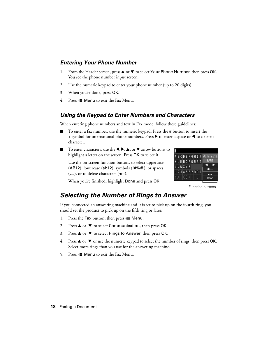 Selecting the number of rings to answer | Epson WorkForce 645 User Manual | Page 18 / 44