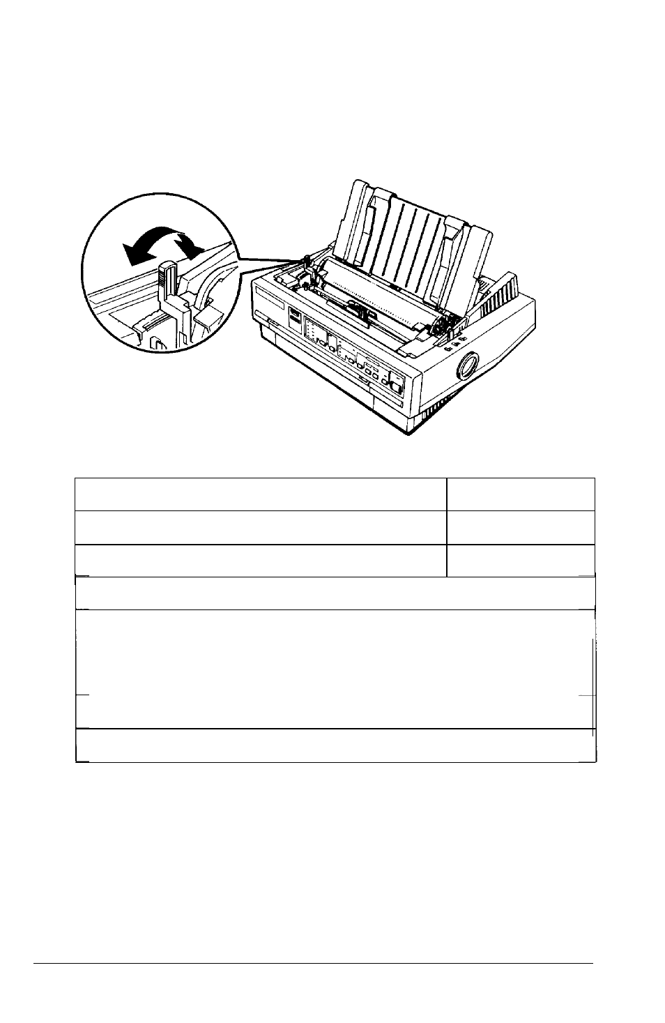 Paper-thickness lever, Paper-thickness lever -24, 4 sheets (original | Copies), 3 sheets (original, Copies) 2 to 3 | Epson 5000 User Manual | Page 62 / 176