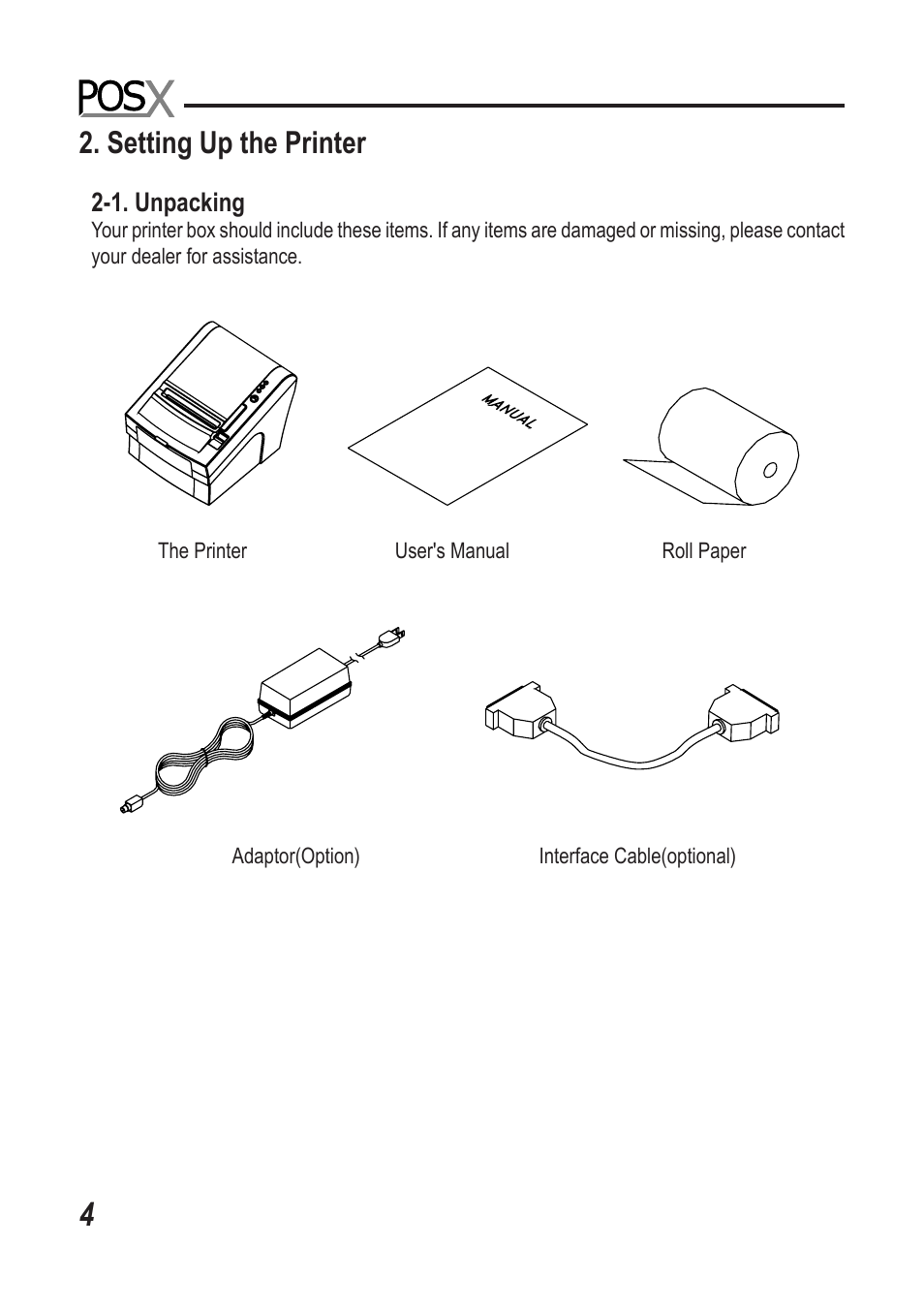 Setting up the printer | Epson XR510 User Manual | Page 5 / 29