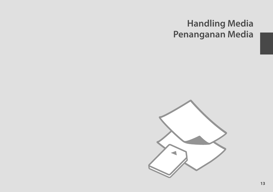 Handling media penanganan media | Epson STYLUS SX400  EN User Manual | Page 13 / 64