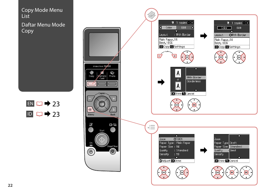 R& 23 | Epson STYLUS SX400  EN User Manual | Page 22 / 64