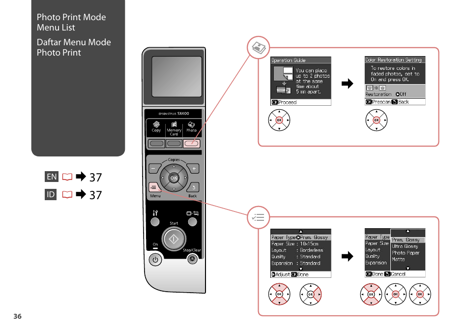 R& 37 | Epson STYLUS SX400  EN User Manual | Page 36 / 64