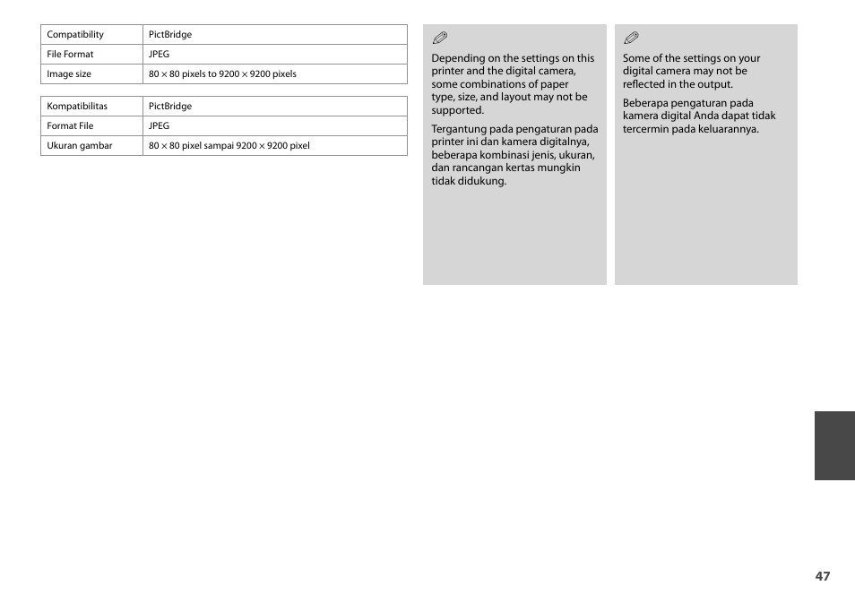 Epson STYLUS SX400  EN User Manual | Page 47 / 64