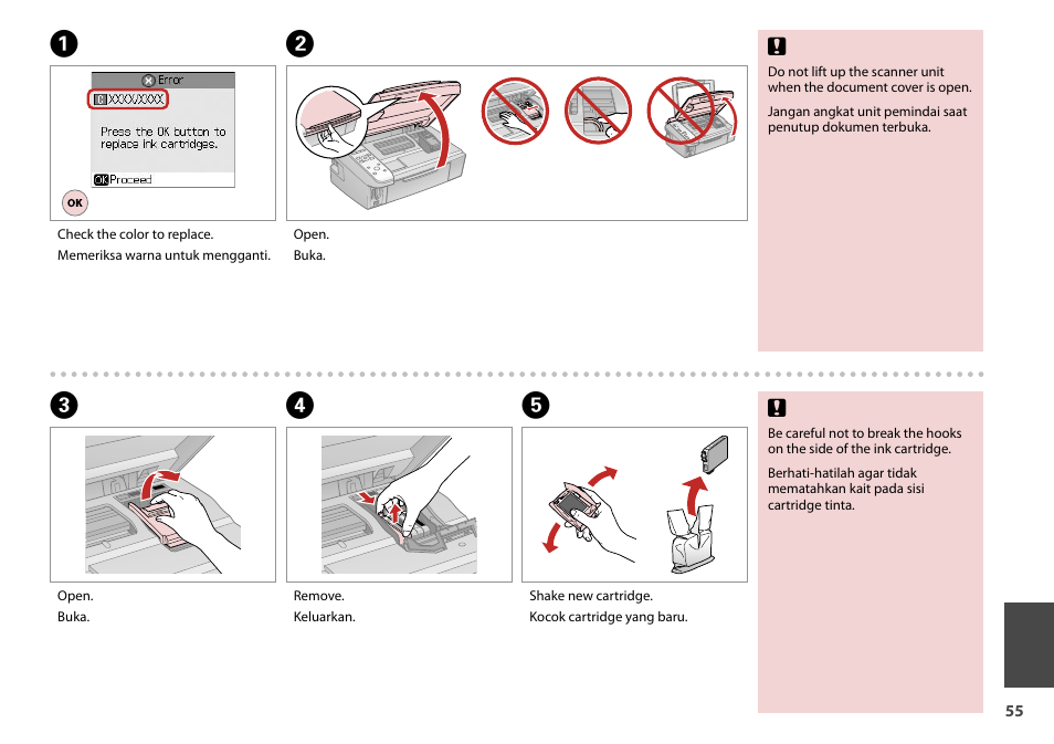 Ab c d e | Epson STYLUS SX400  EN User Manual | Page 55 / 64