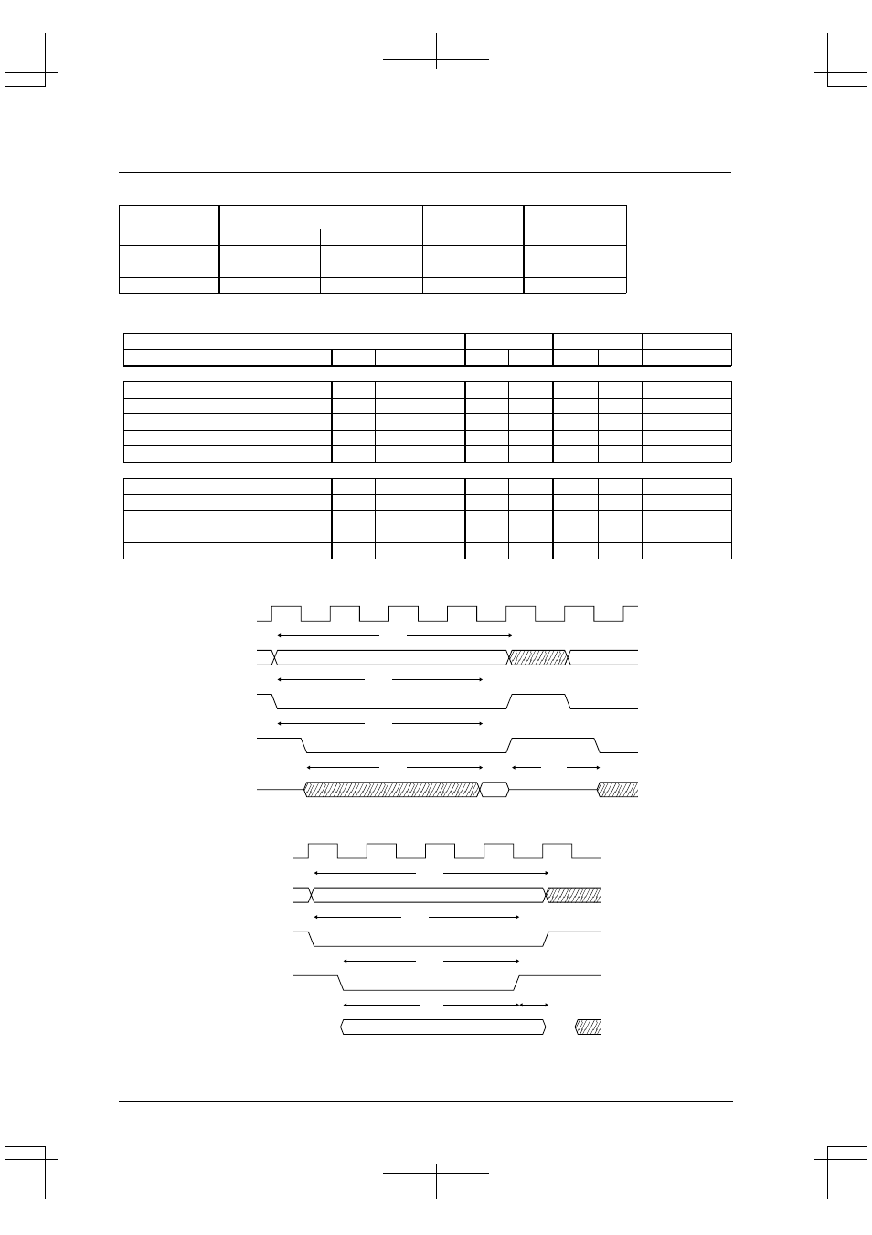 A.5 sram (70ns), Sram interface setup examples – 70ns, Sram interface timing – 70ns | Sram: 70ns, cpu: 33mhz, read cycle, Sram: 70ns, cpu: 33mhz, write cycle | Epson S1C33210 User Manual | Page 118 / 559