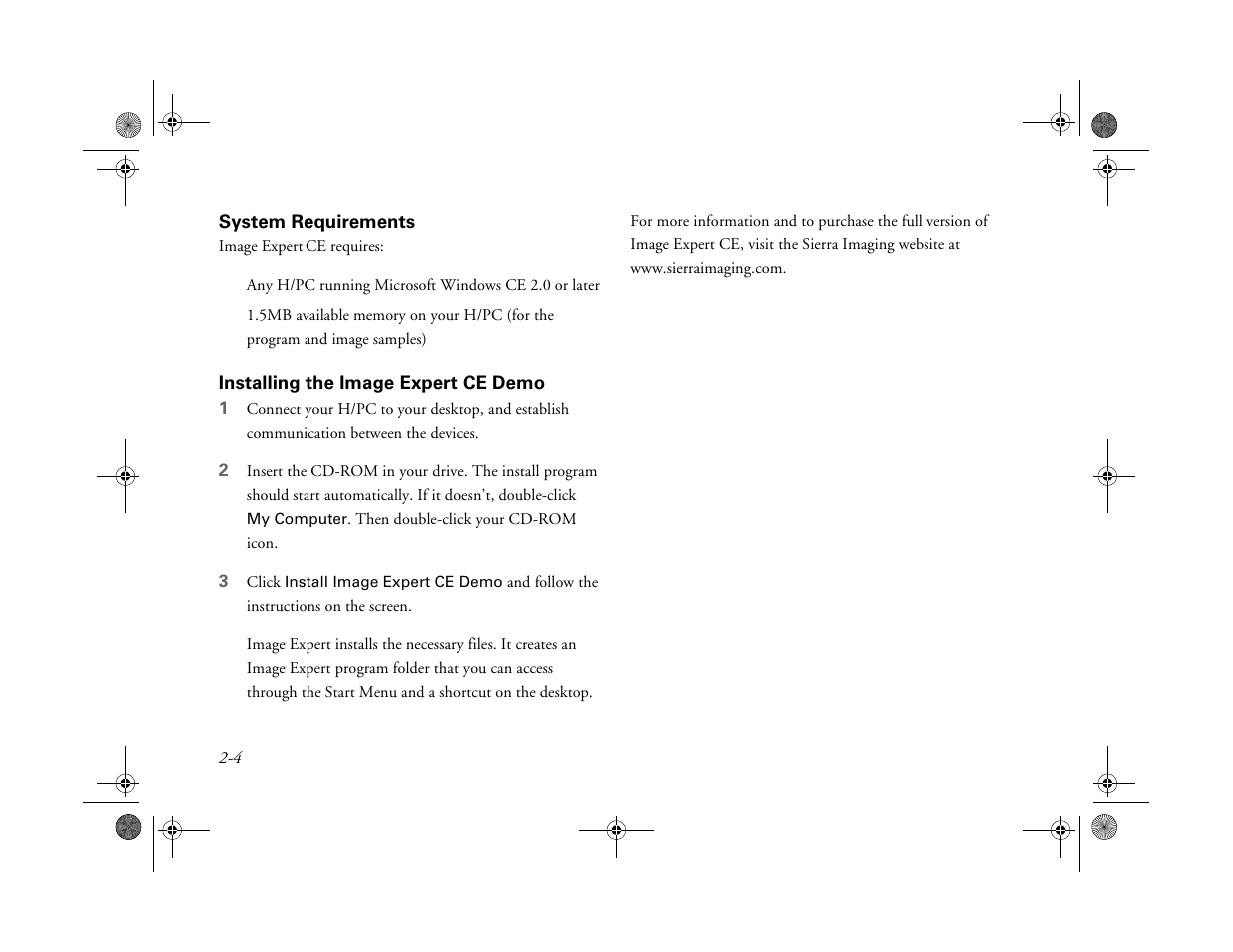 Installing the image expert ce demo, System requirements | Epson PhotoPC 750Z User Manual | Page 20 / 53