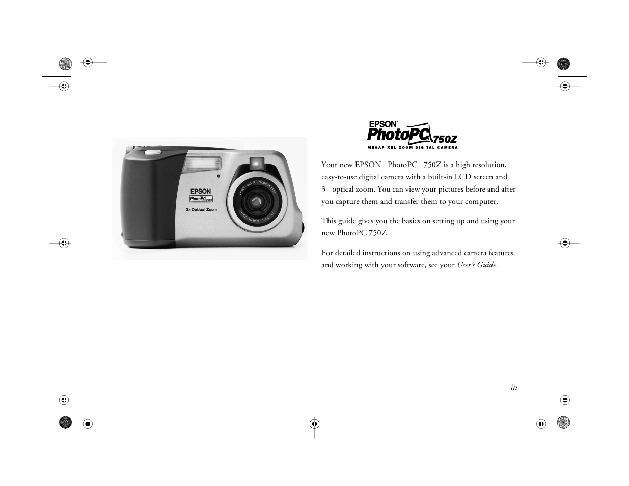 Introduction | Epson PhotoPC 750Z User Manual | Page 3 / 53