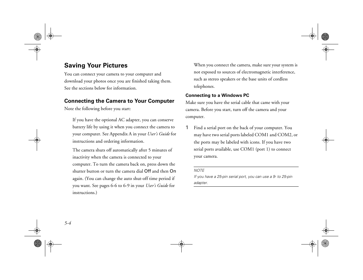 Saving your pictures, Connecting the camera to your computer | Epson PhotoPC 750Z User Manual | Page 42 / 53