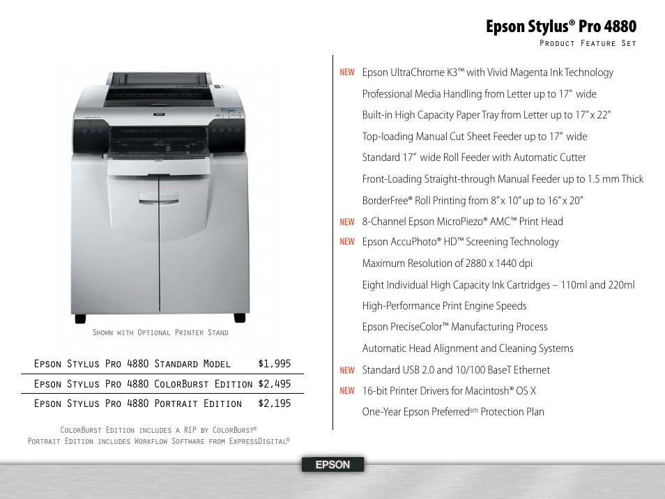 Epson stylus® pro 4880 | Epson 995 User Manual | Page 4 / 52