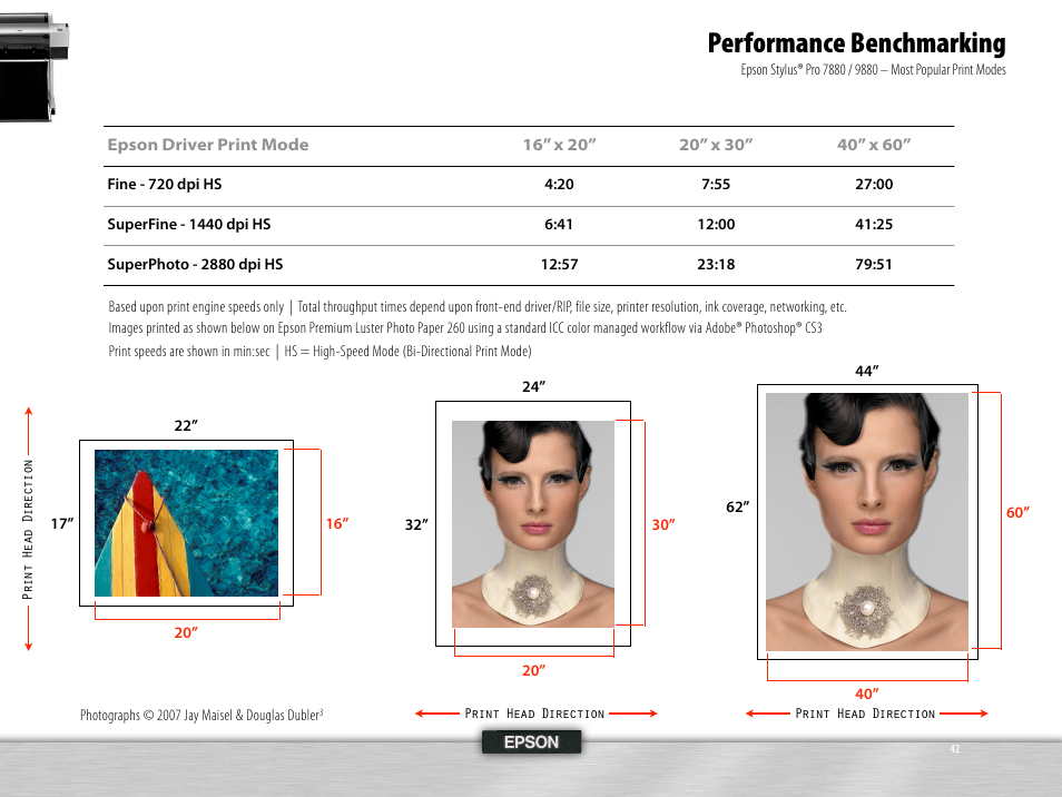 Performance benchmarking | Epson 995 User Manual | Page 42 / 52