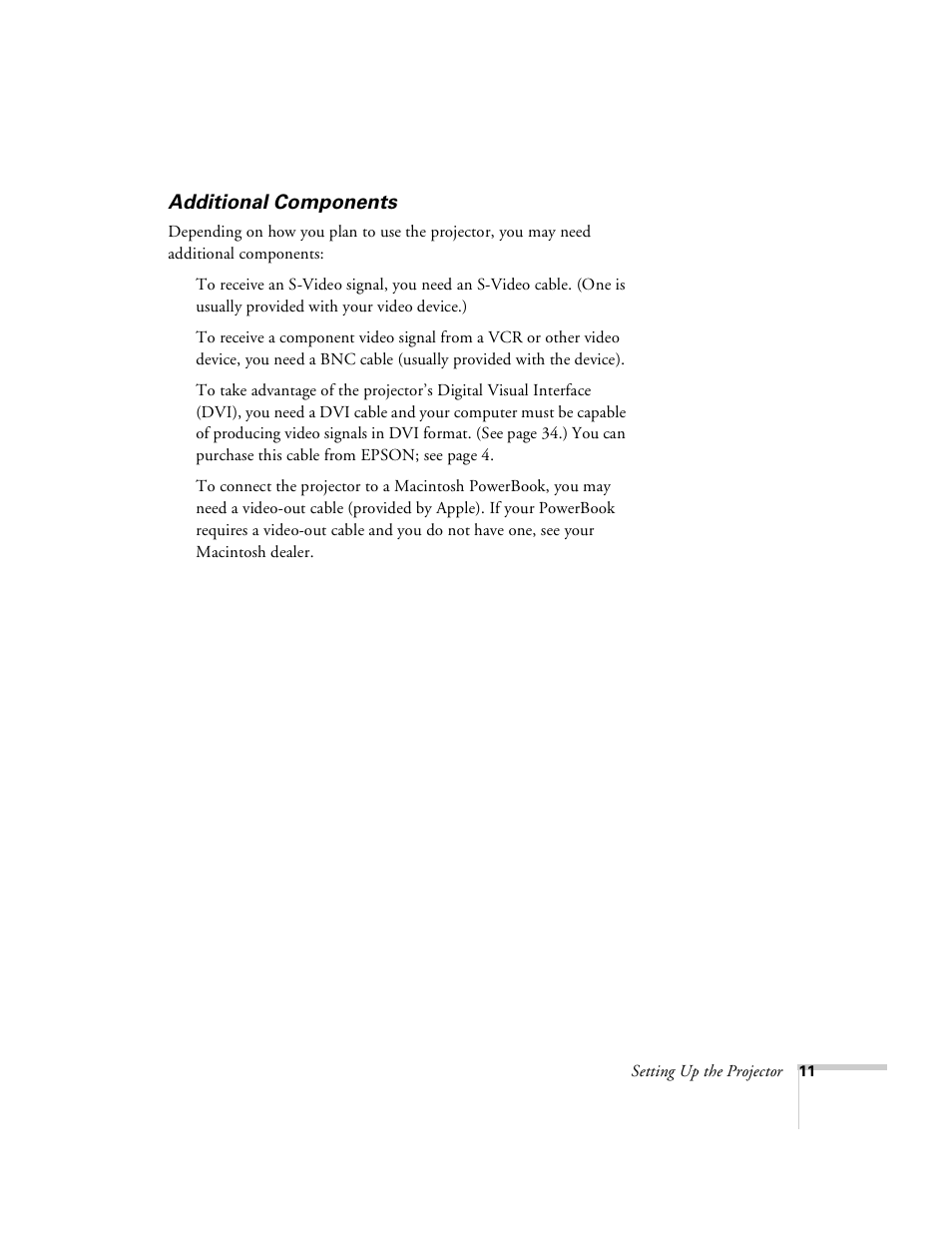 Additional components | Epson 8100i User Manual | Page 17 / 120