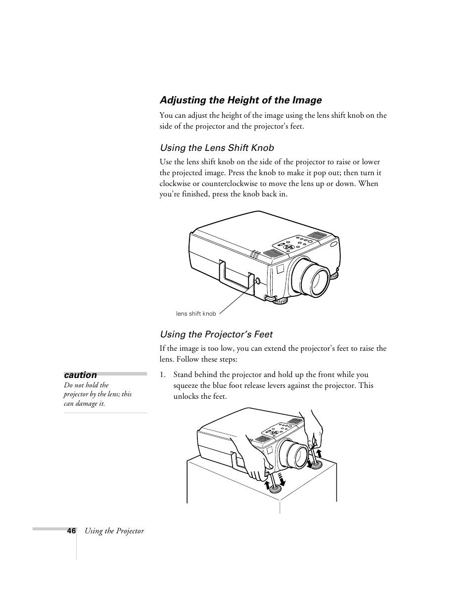 Adjusting the height of the image | Epson 8100i User Manual | Page 52 / 120