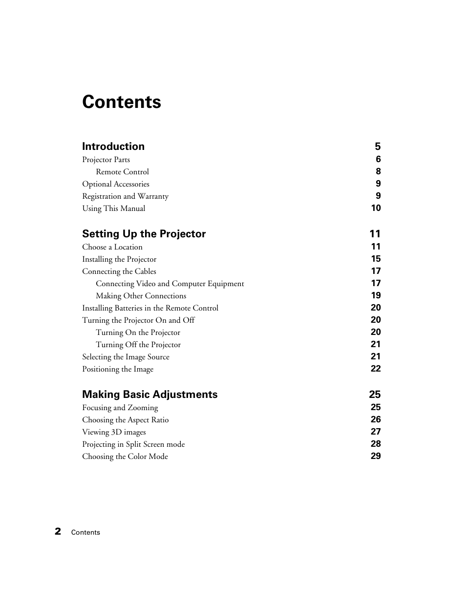 Epson POWERLITE 5010E User Manual | Page 2 / 86