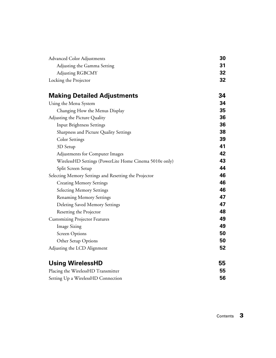 Epson POWERLITE 5010E User Manual | Page 3 / 86