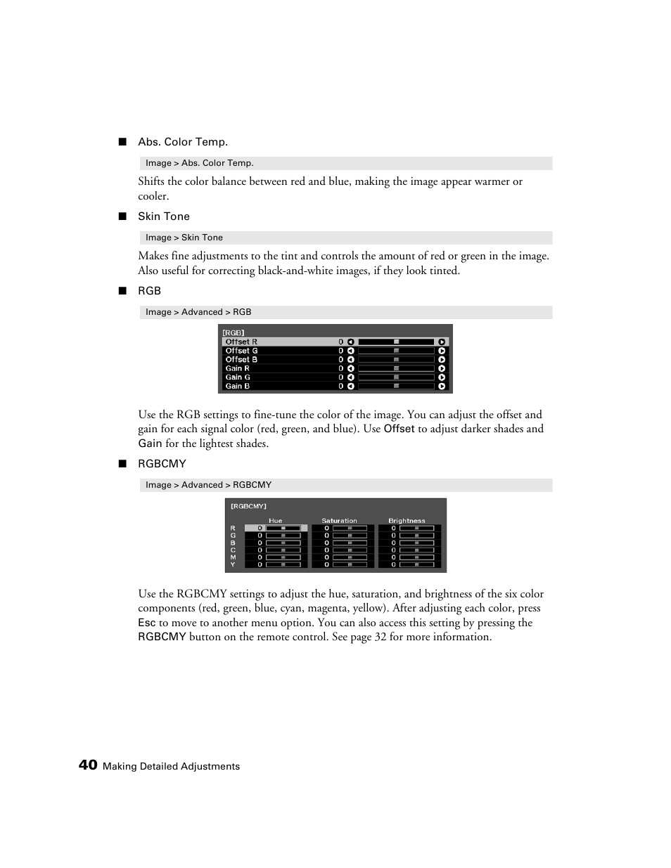 Epson POWERLITE 5010E User Manual | Page 40 / 86