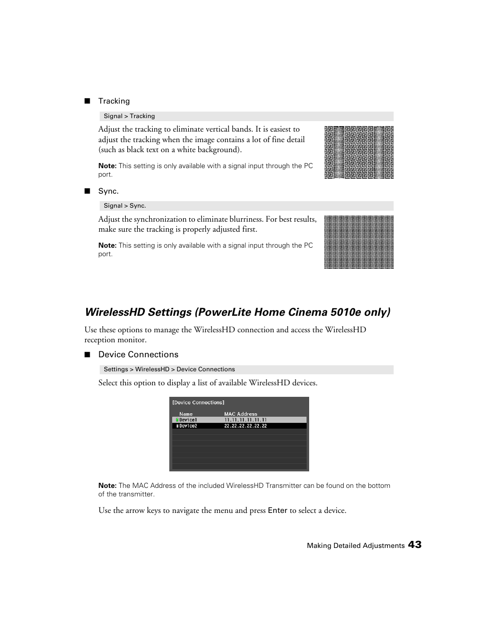 Epson POWERLITE 5010E User Manual | Page 43 / 86