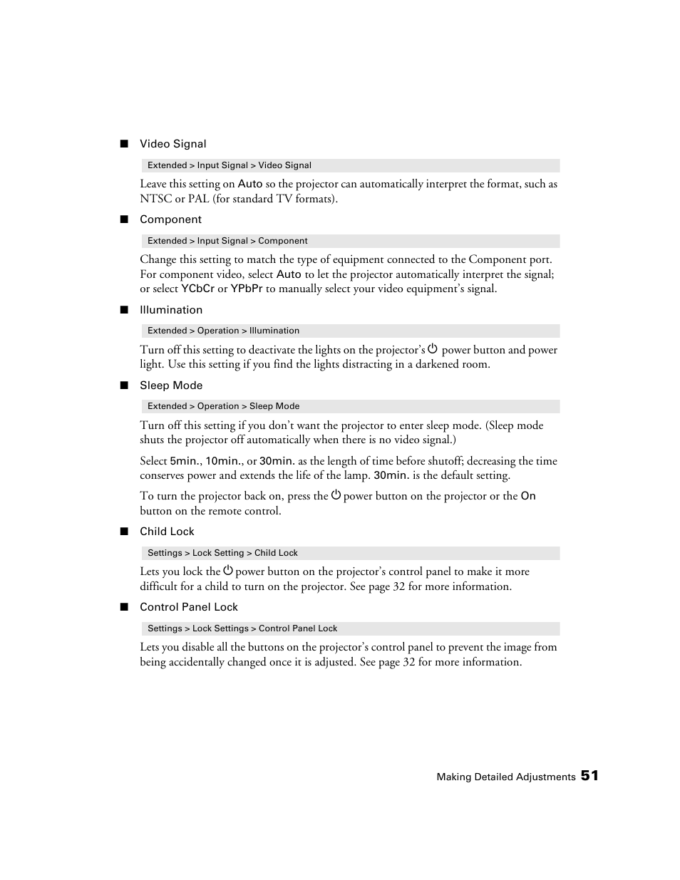 Epson POWERLITE 5010E User Manual | Page 51 / 86