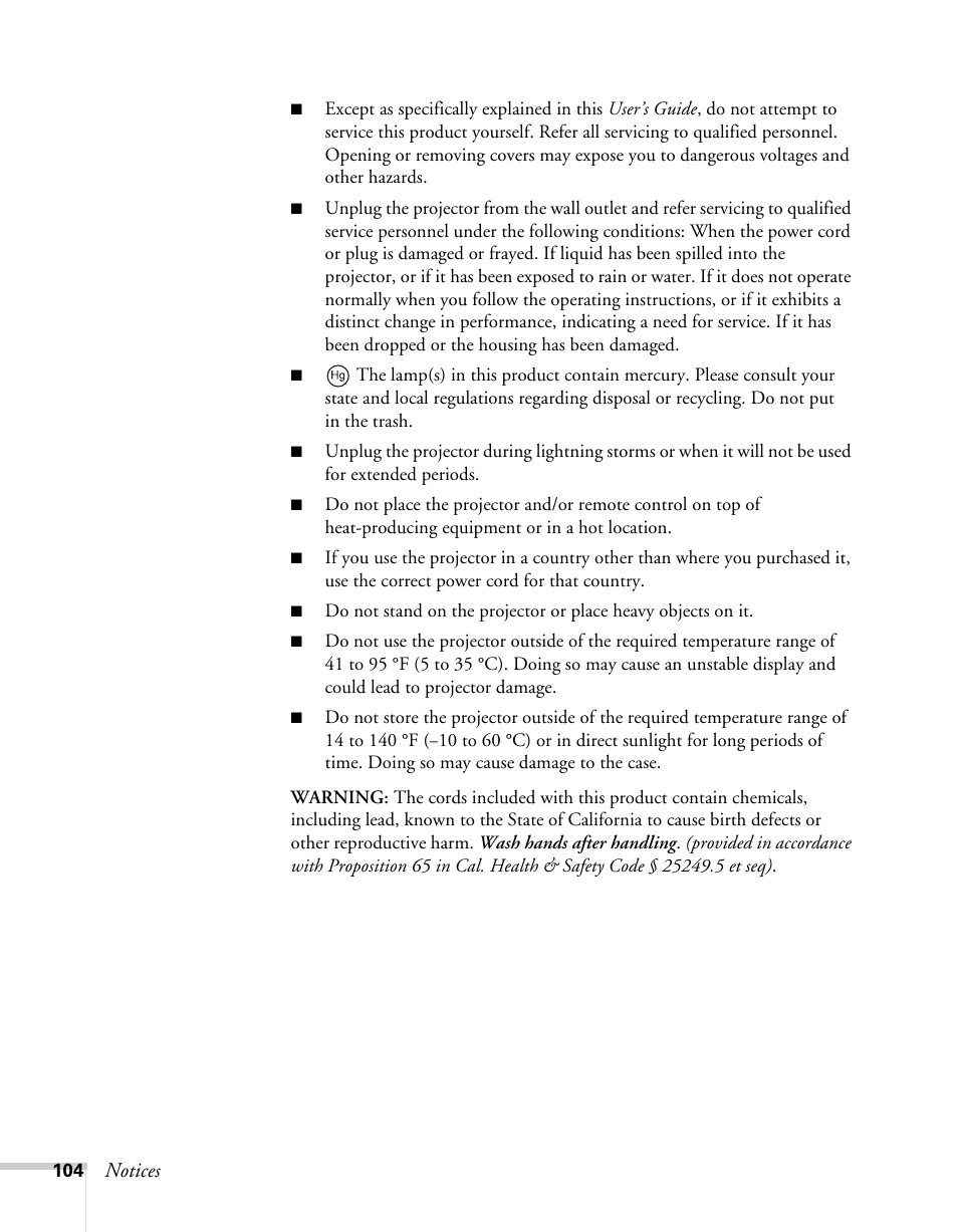 Epson 62c/82c User Manual | Page 104 / 113