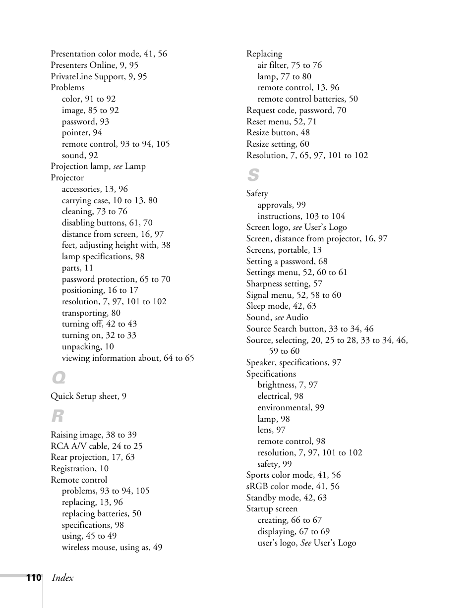 Epson 62c/82c User Manual | Page 110 / 113