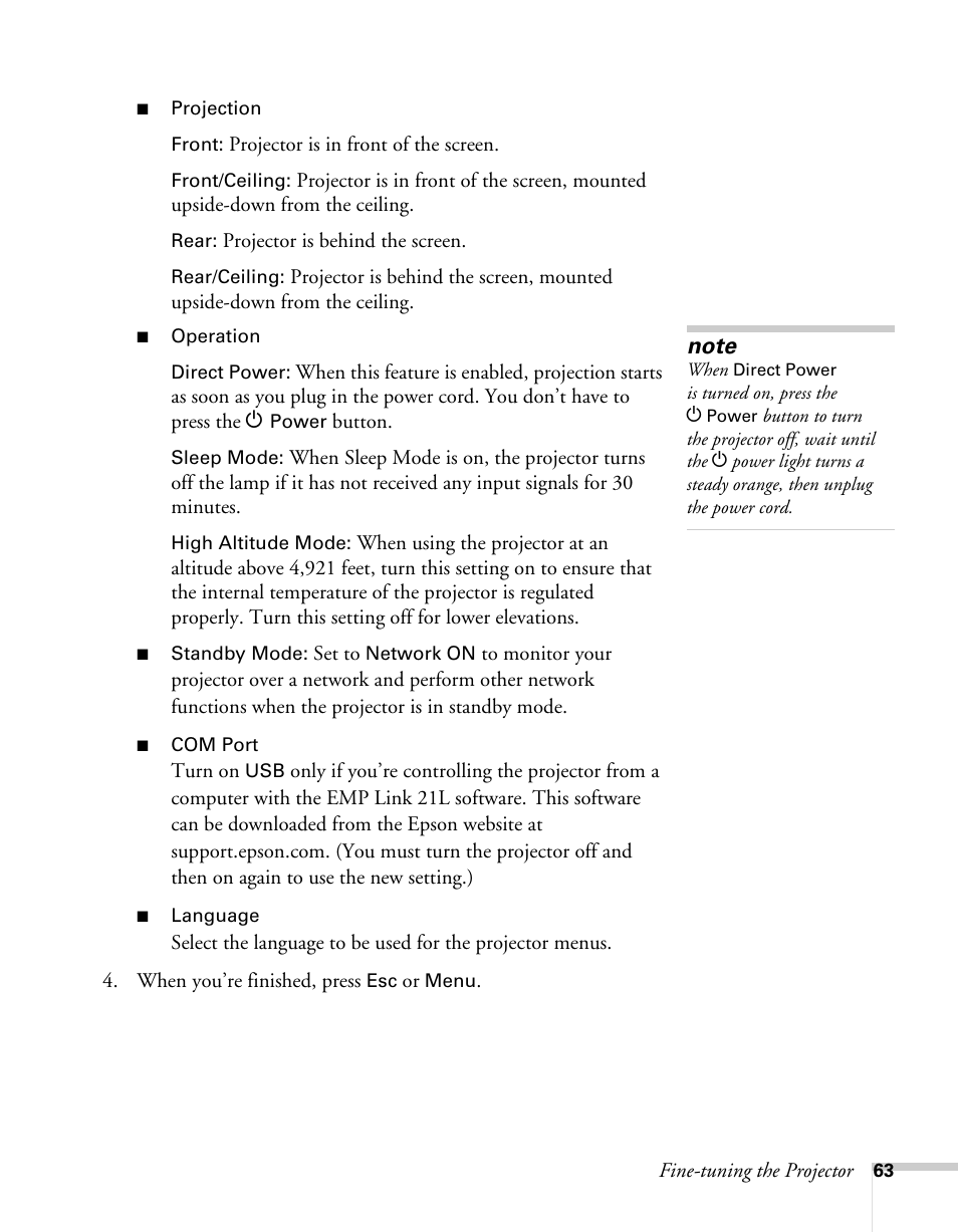 Epson 62c/82c User Manual | Page 63 / 113