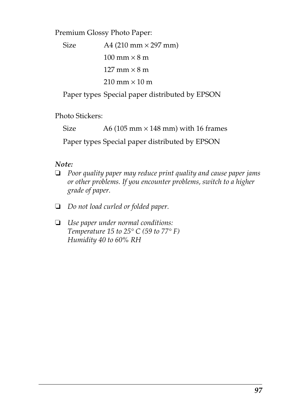 Epson 925 User Manual | Page 103 / 112