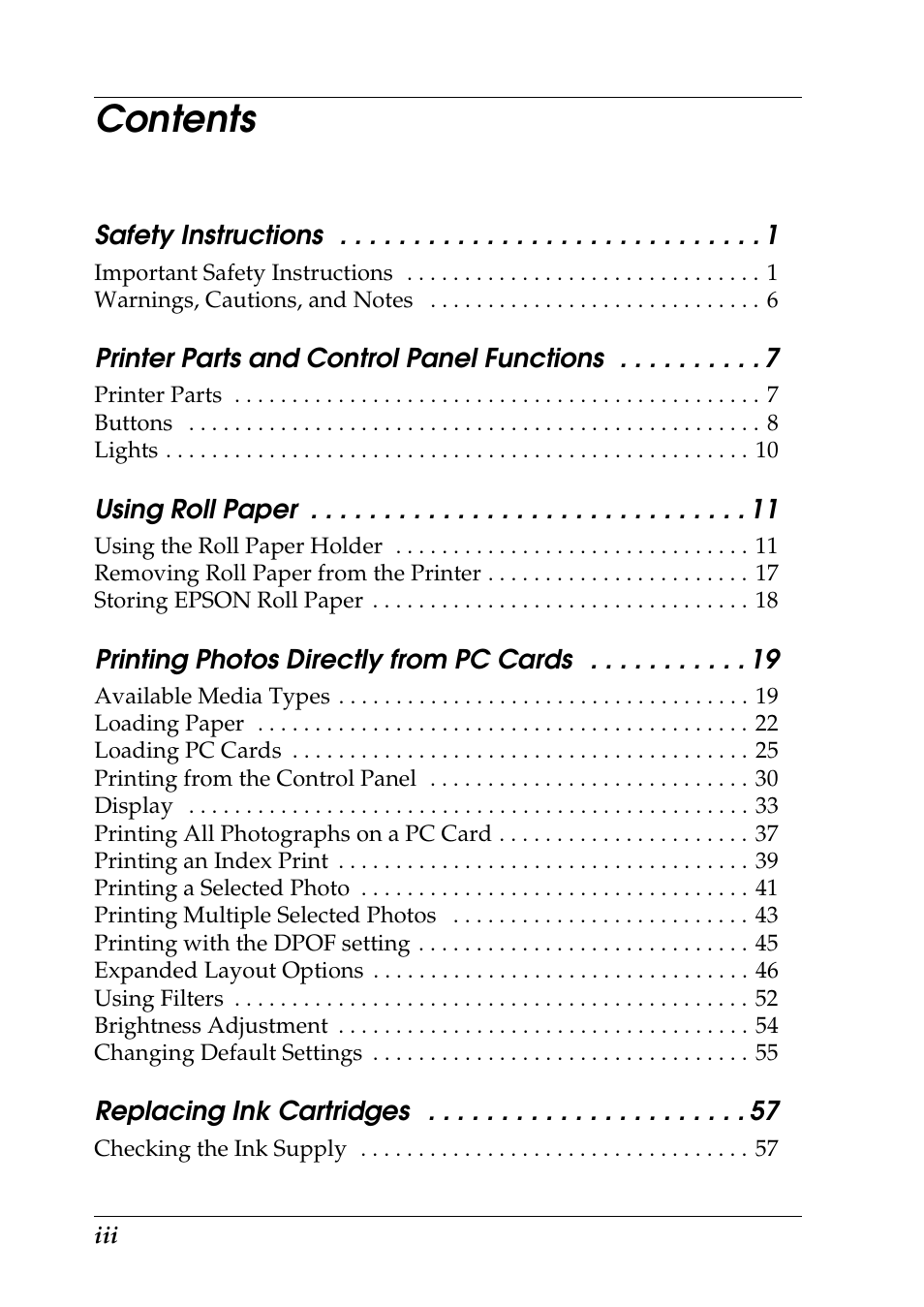 Epson 925 User Manual | Page 4 / 112