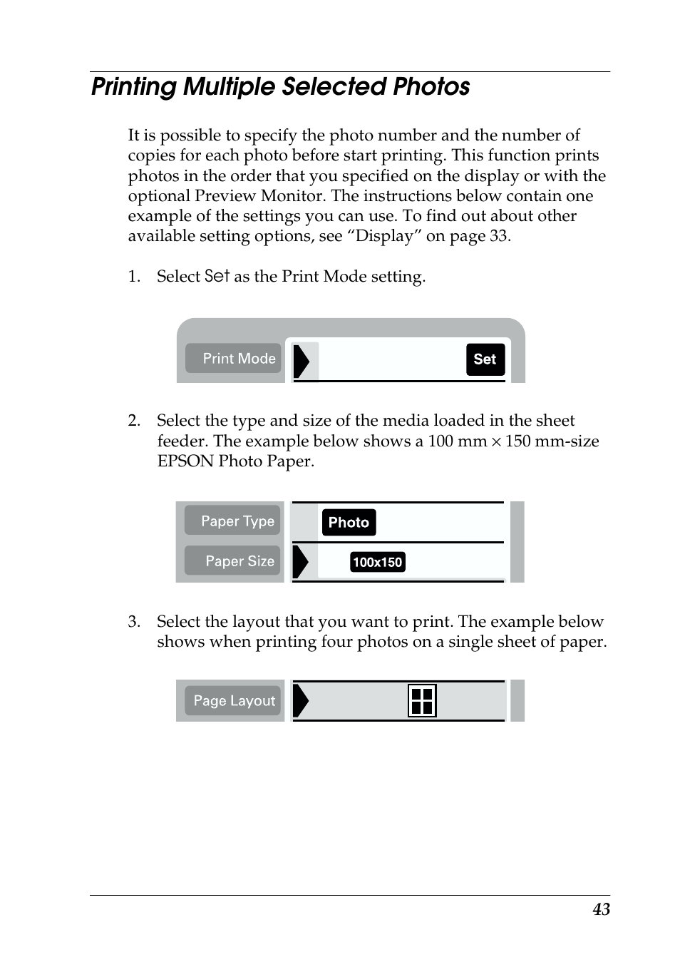 Printing multiple selected photos | Epson 925 User Manual | Page 49 / 112