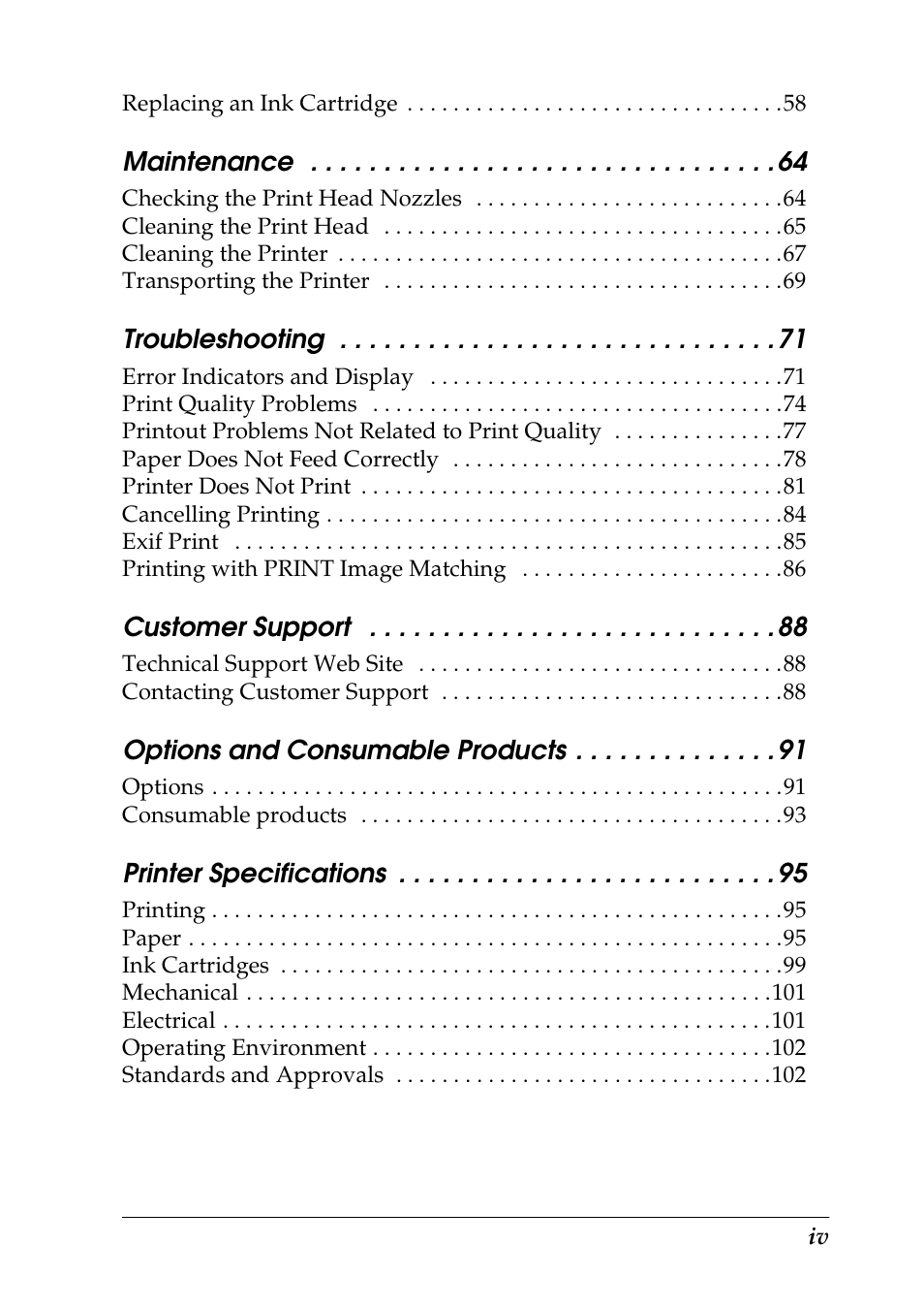 Epson 925 User Manual | Page 5 / 112
