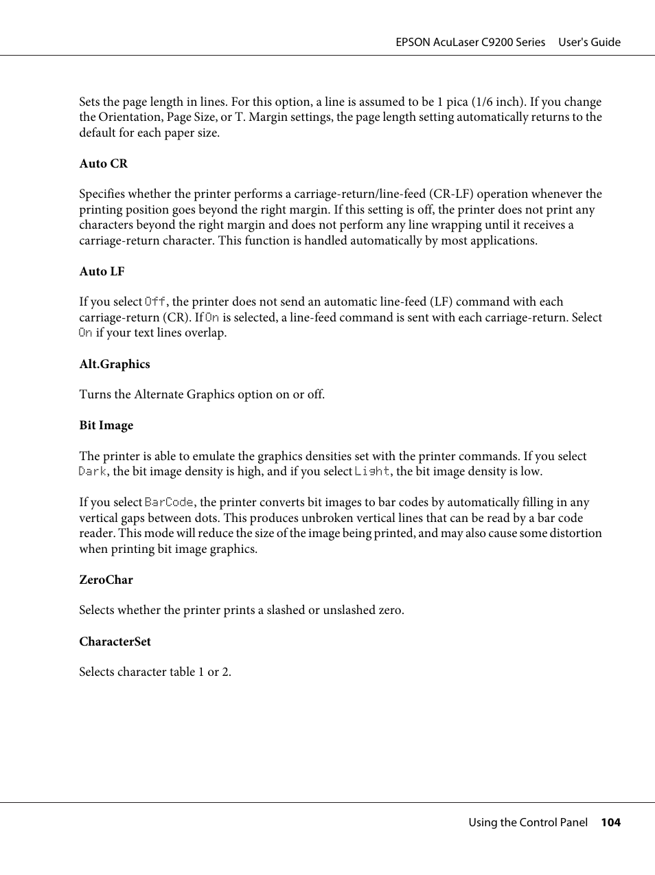 Epson AcuLaser C9200 Series User Manual | Page 104 / 271