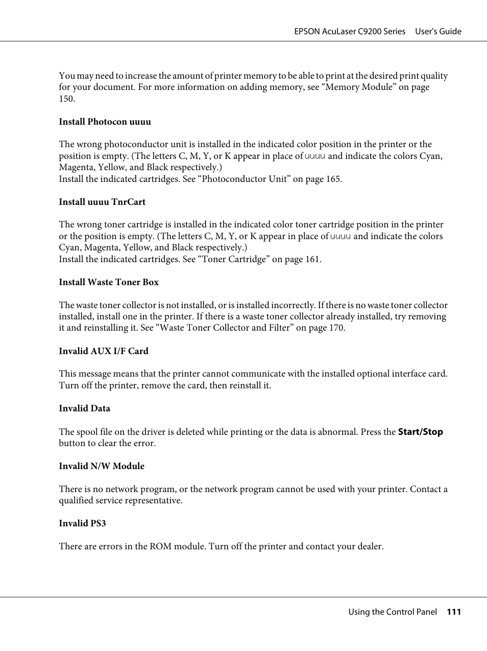 Epson AcuLaser C9200 Series User Manual | Page 111 / 271