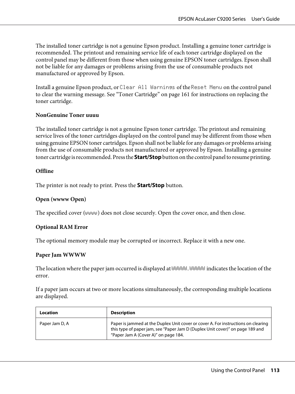 Epson AcuLaser C9200 Series User Manual | Page 113 / 271