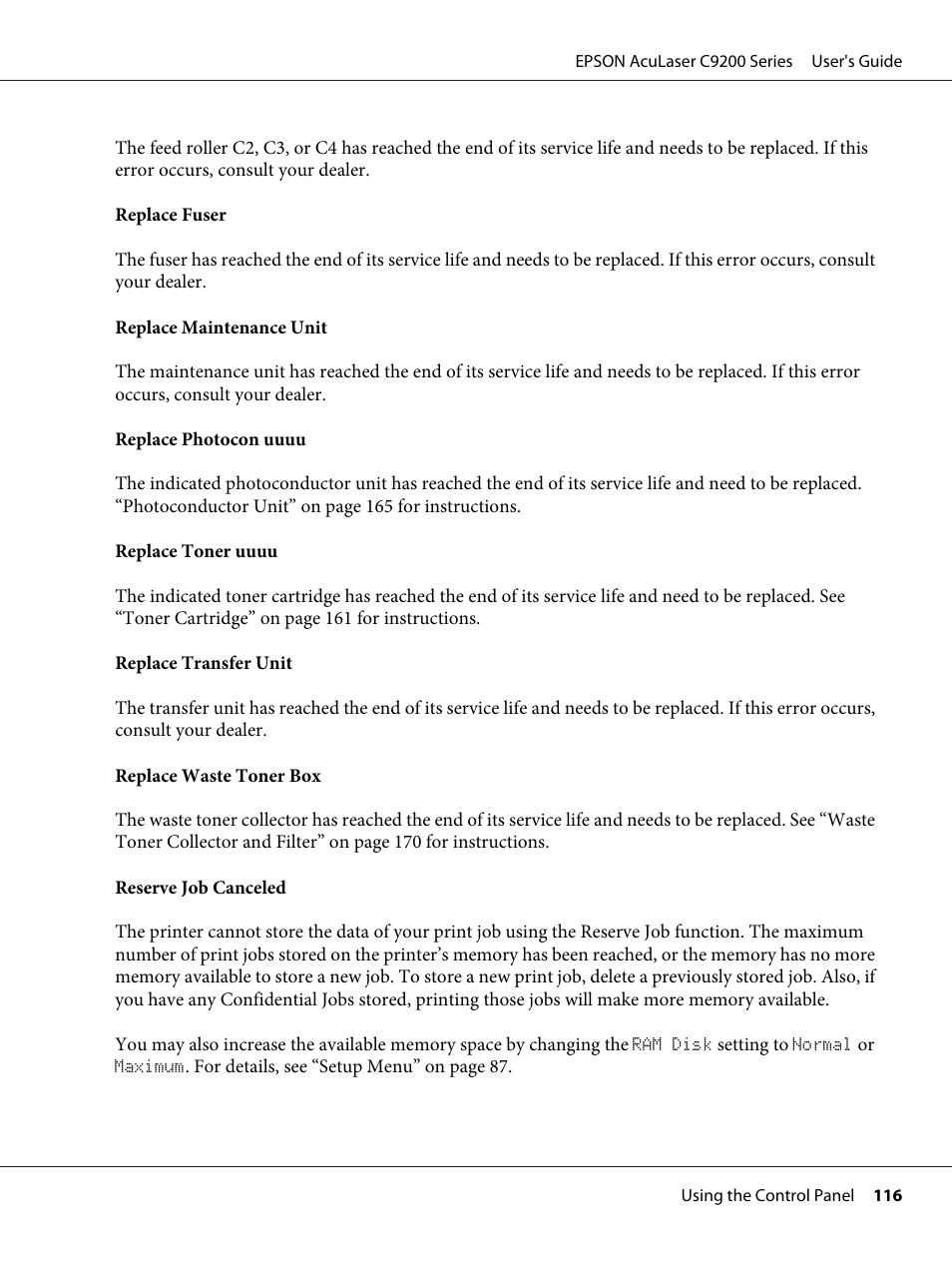 Epson AcuLaser C9200 Series User Manual | Page 116 / 271