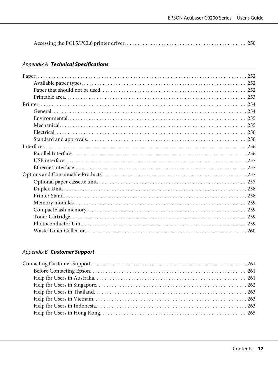 Epson AcuLaser C9200 Series User Manual | Page 12 / 271