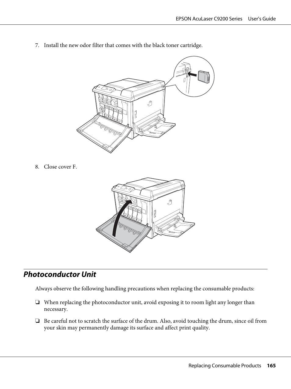 Photoconductor unit | Epson AcuLaser C9200 Series User Manual | Page 165 / 271