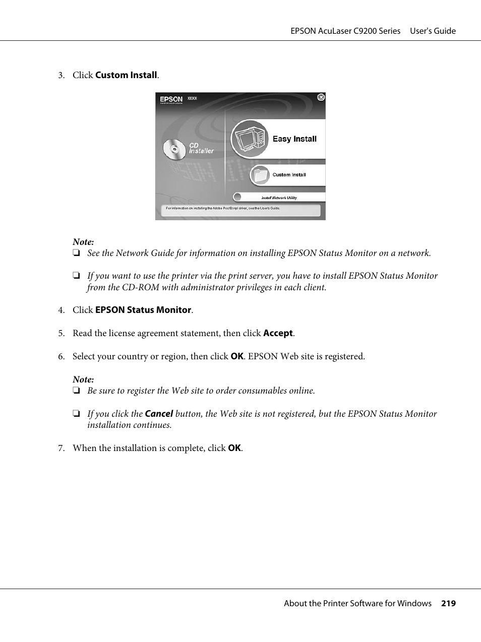 Epson AcuLaser C9200 Series User Manual | Page 219 / 271