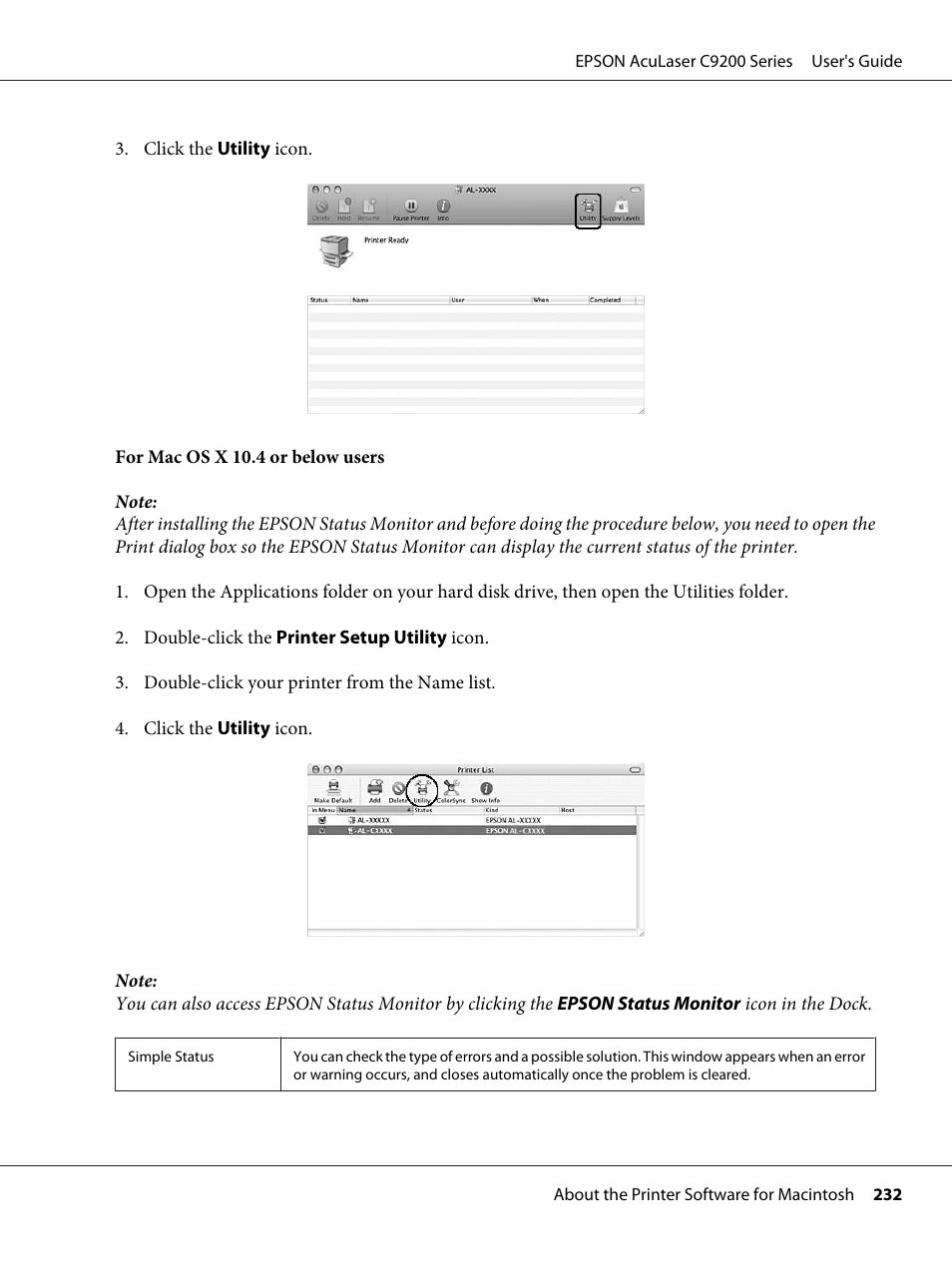 Epson AcuLaser C9200 Series User Manual | Page 232 / 271