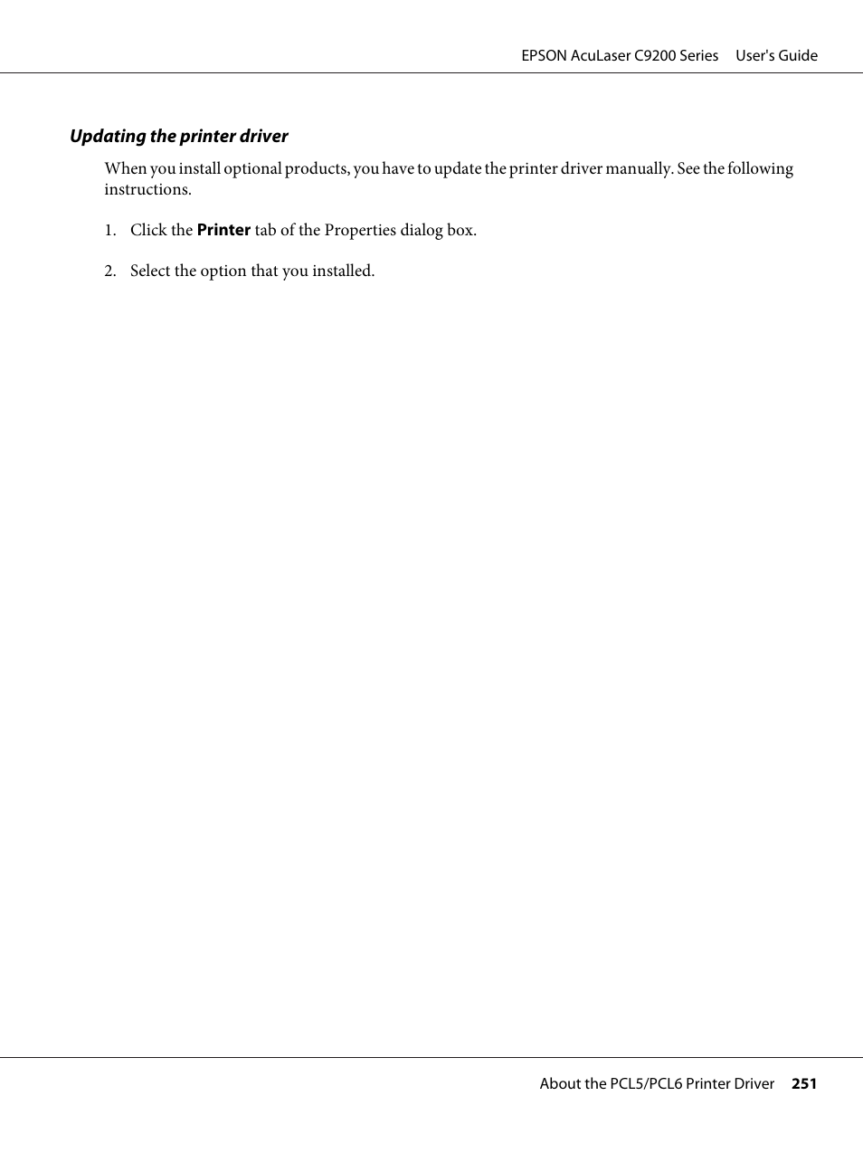 Epson AcuLaser C9200 Series User Manual | Page 251 / 271