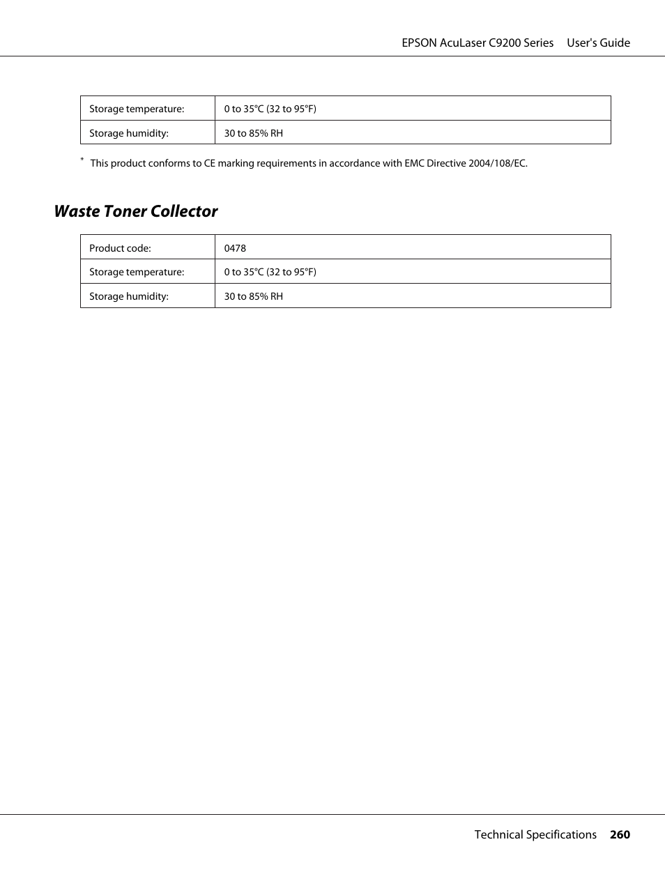 Waste toner collector | Epson AcuLaser C9200 Series User Manual | Page 260 / 271