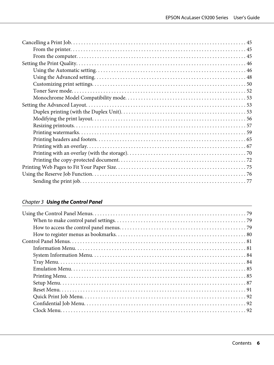 Epson AcuLaser C9200 Series User Manual | Page 6 / 271