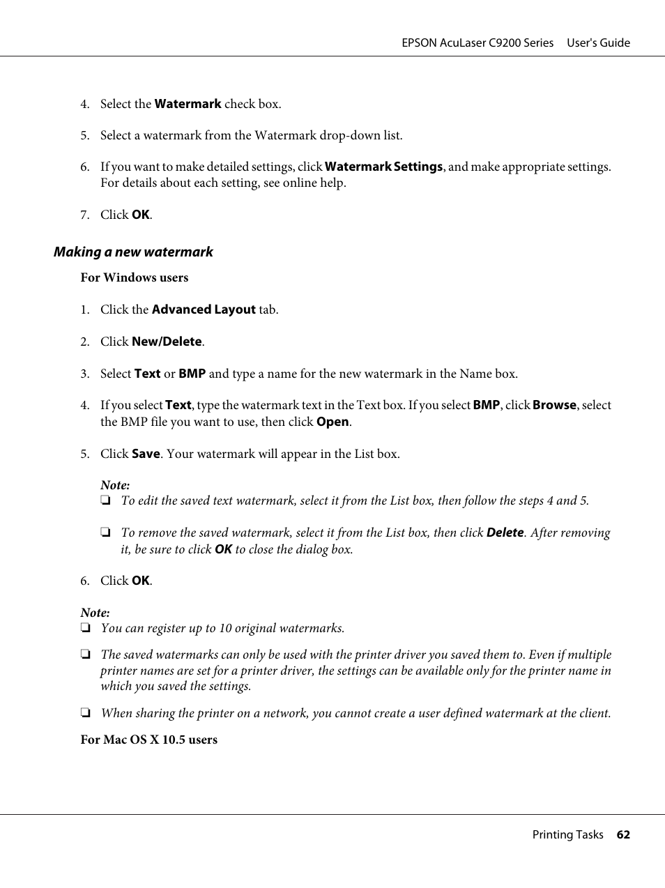 Epson AcuLaser C9200 Series User Manual | Page 62 / 271
