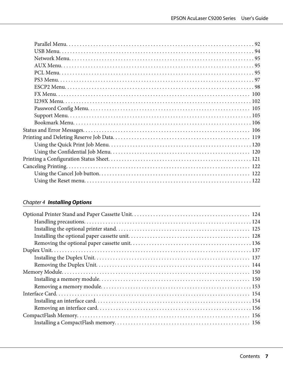 Epson AcuLaser C9200 Series User Manual | Page 7 / 271