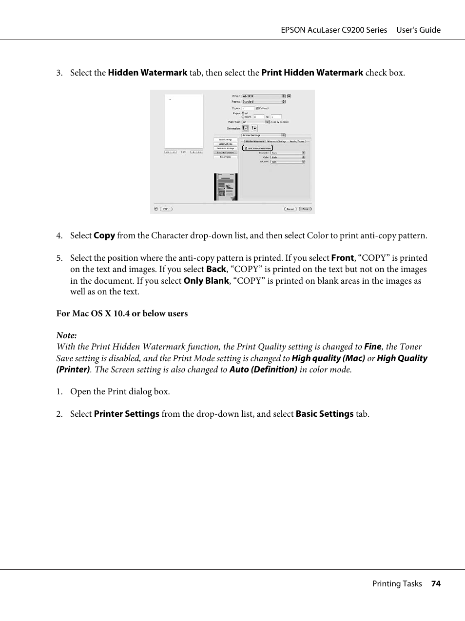 Epson AcuLaser C9200 Series User Manual | Page 74 / 271
