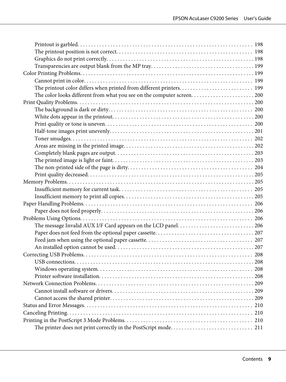 Epson AcuLaser C9200 Series User Manual | Page 9 / 271