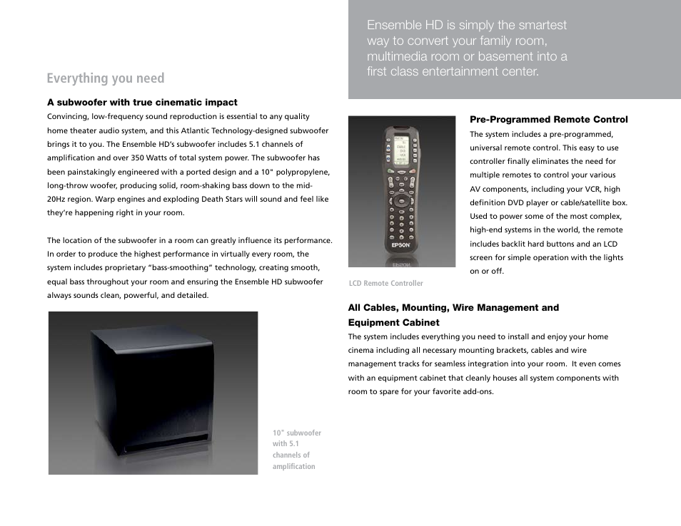 Everything you need | Epson Ensemble HD 1080p User Manual | Page 16 / 20