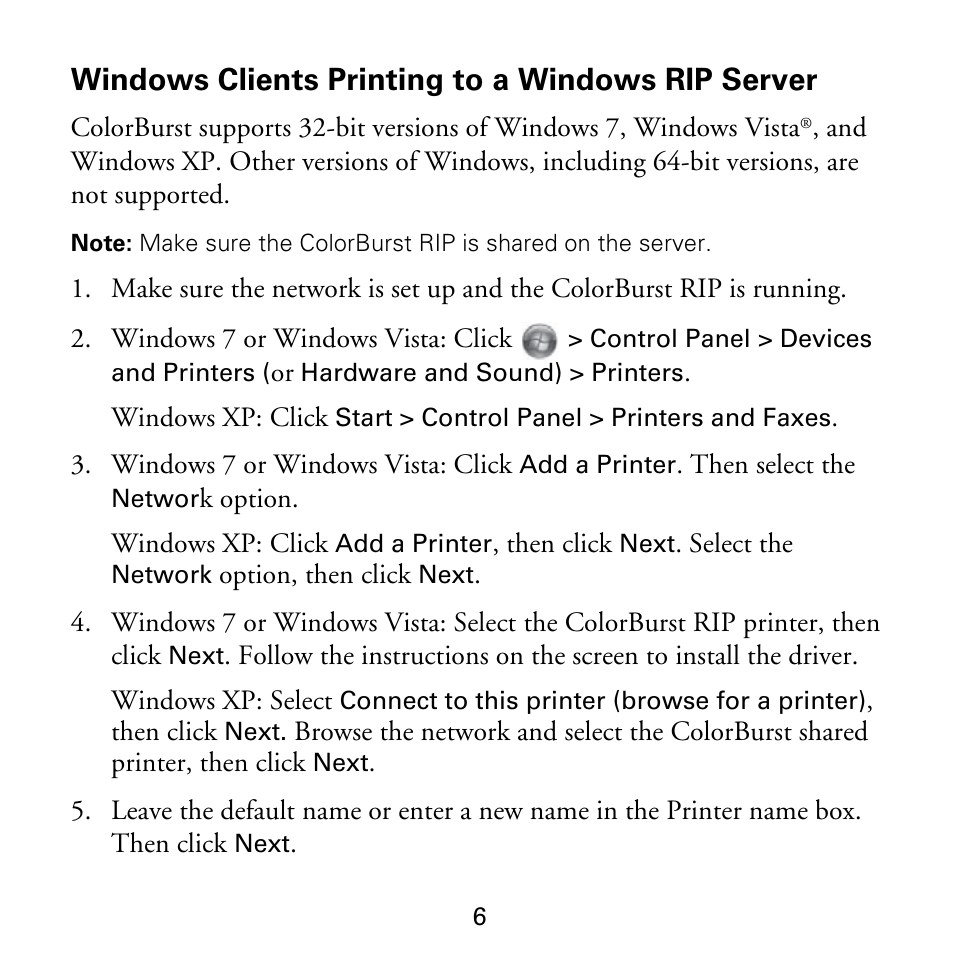Windows clients printing to a windows rip server | Epson 3880 User Manual | Page 7 / 14