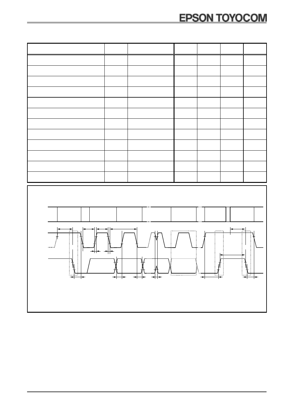 Rx − 8564 lc, Ac electrical characteristics, Item symbol condition min. typ. max. unit | Epson RX-8564LC User Manual | Page 9 / 39