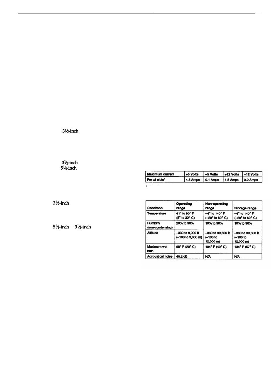 Mass storage, Keyboard, Setup program | Physical characteristics, Power supply, Option slot power limits, Environmental requirements, Epson el 4s/33 | Epson 4S User Manual | Page 2 / 10