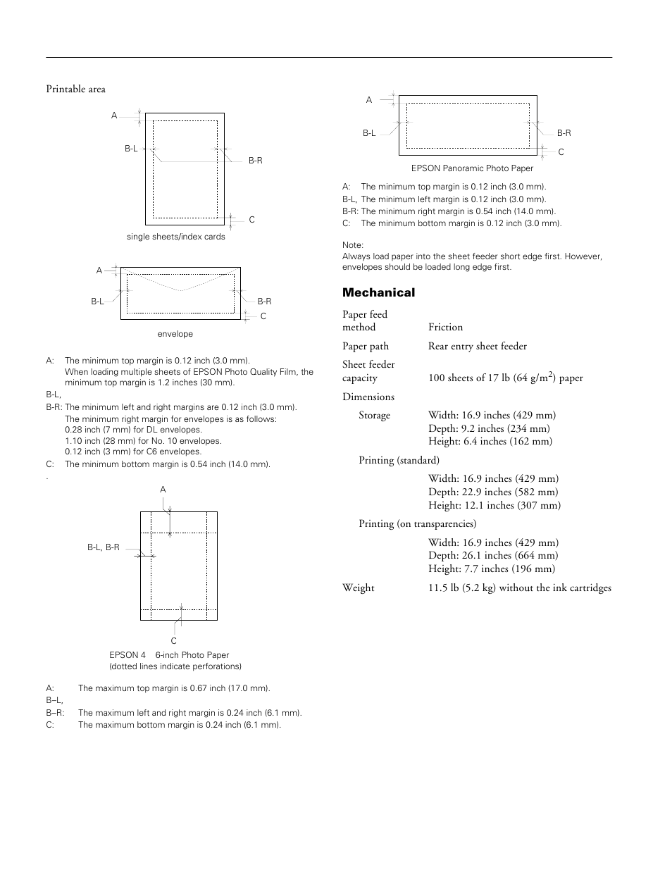 Mechanical, Epson stylus photo 700 | Epson Stylus Photo 700 User Manual | Page 4 / 12