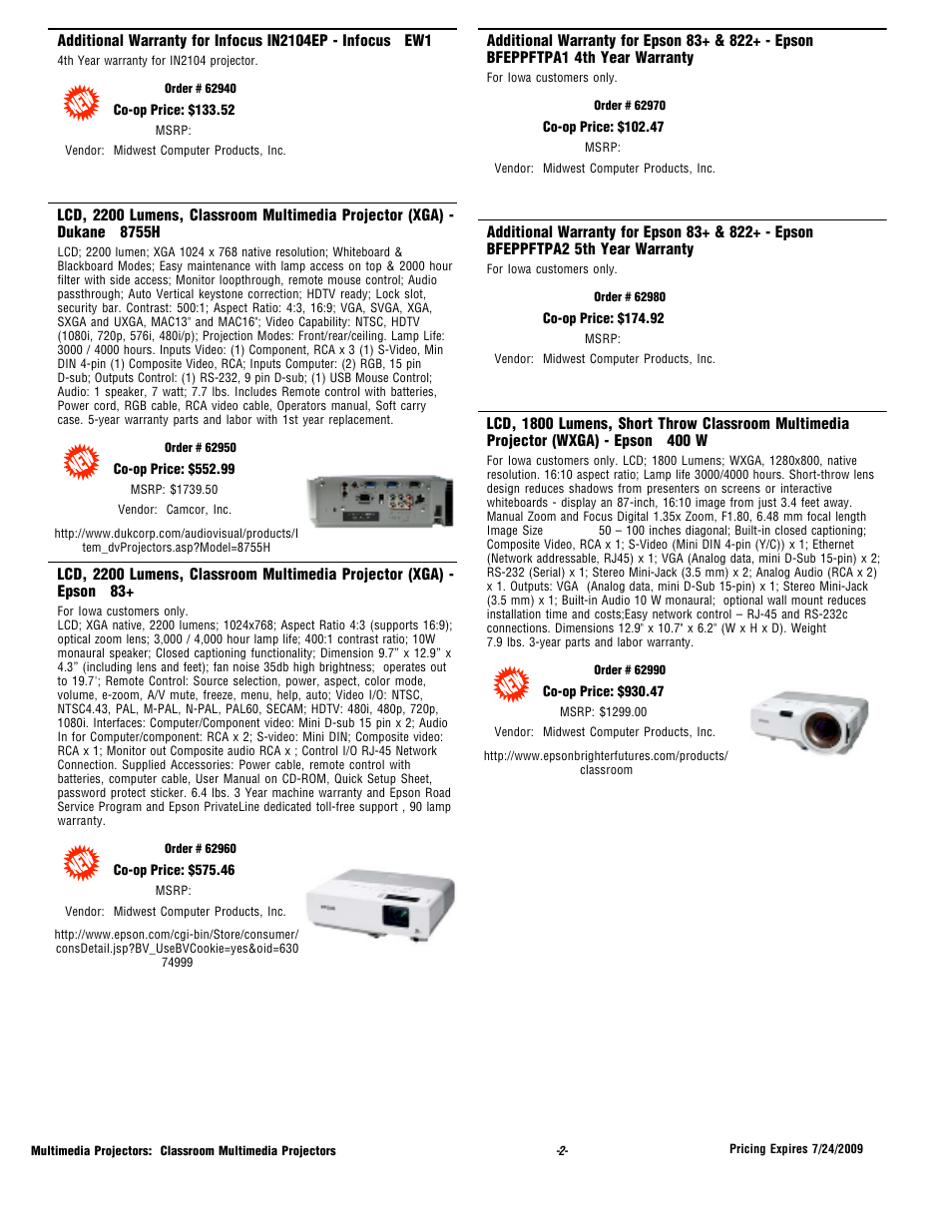 Epson 2200 Lumens User Manual | Page 2 / 10