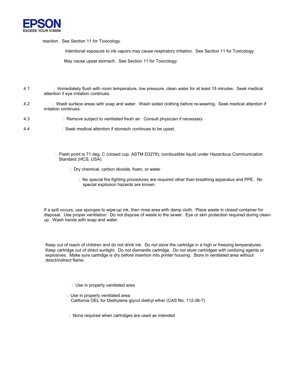 Epson MSDS T6244 User Manual | Page 2 / 4